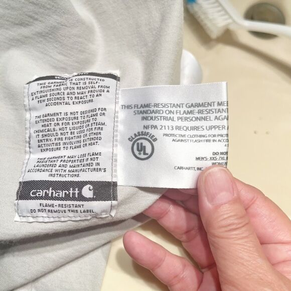 Carhartt Flame Resistance Force Cat 2 2112 Button Henley Long Sleeve Shirt - Picture 12 of 13